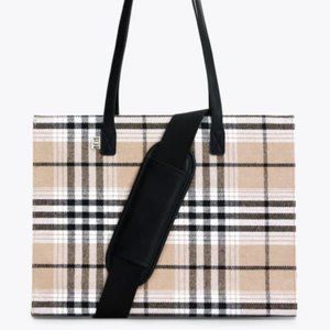 Beis Work Tote in Plaid